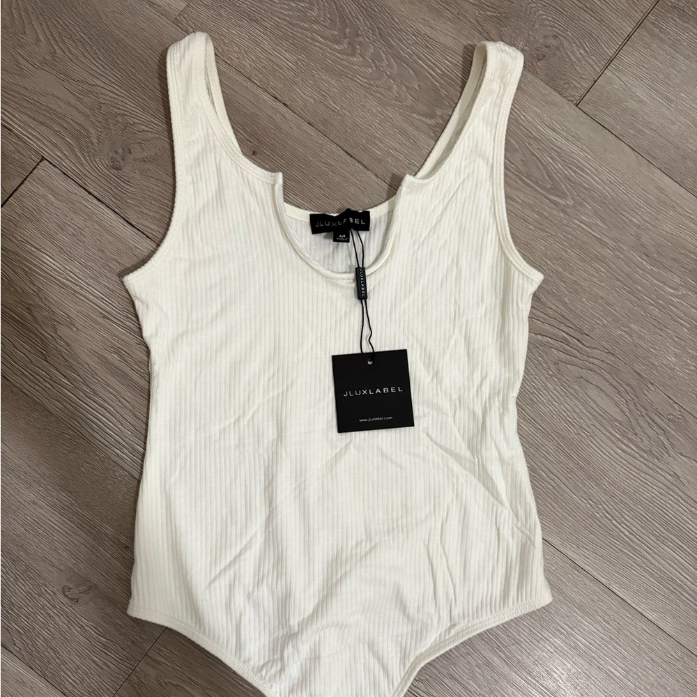 JLUXLABEL White Ribbed Tank Top
